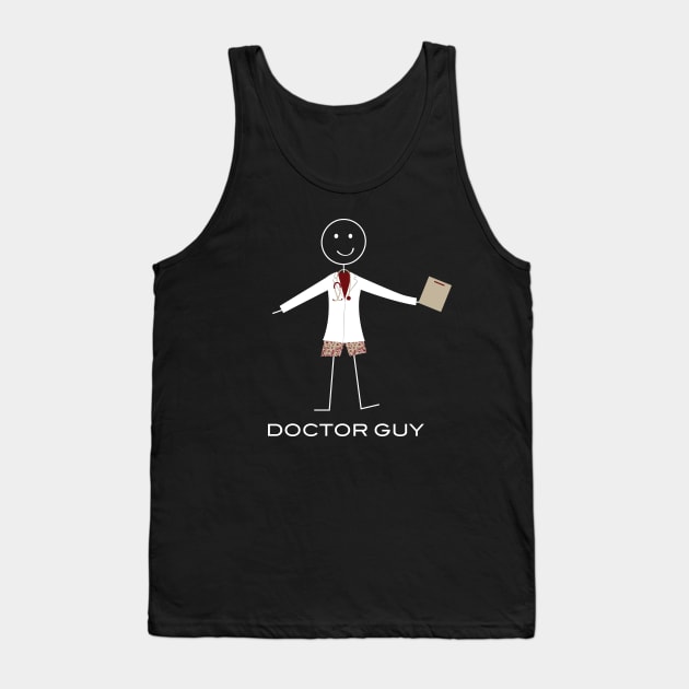 Funny Mens Doctor Guy Illustration Tank Top by whyitsme